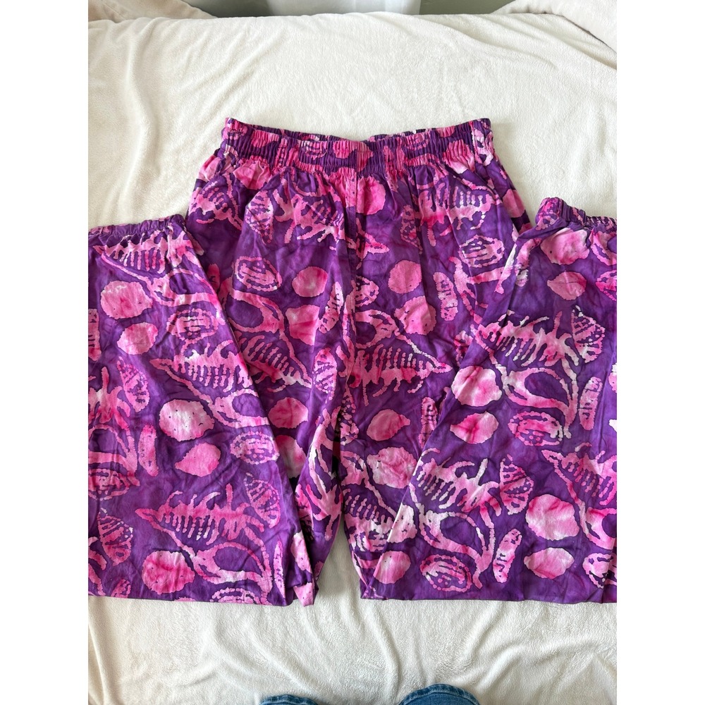 Boho Batik 100% Cotton‎ Shell Print Joggers - Handmade USA - Hippie Festival